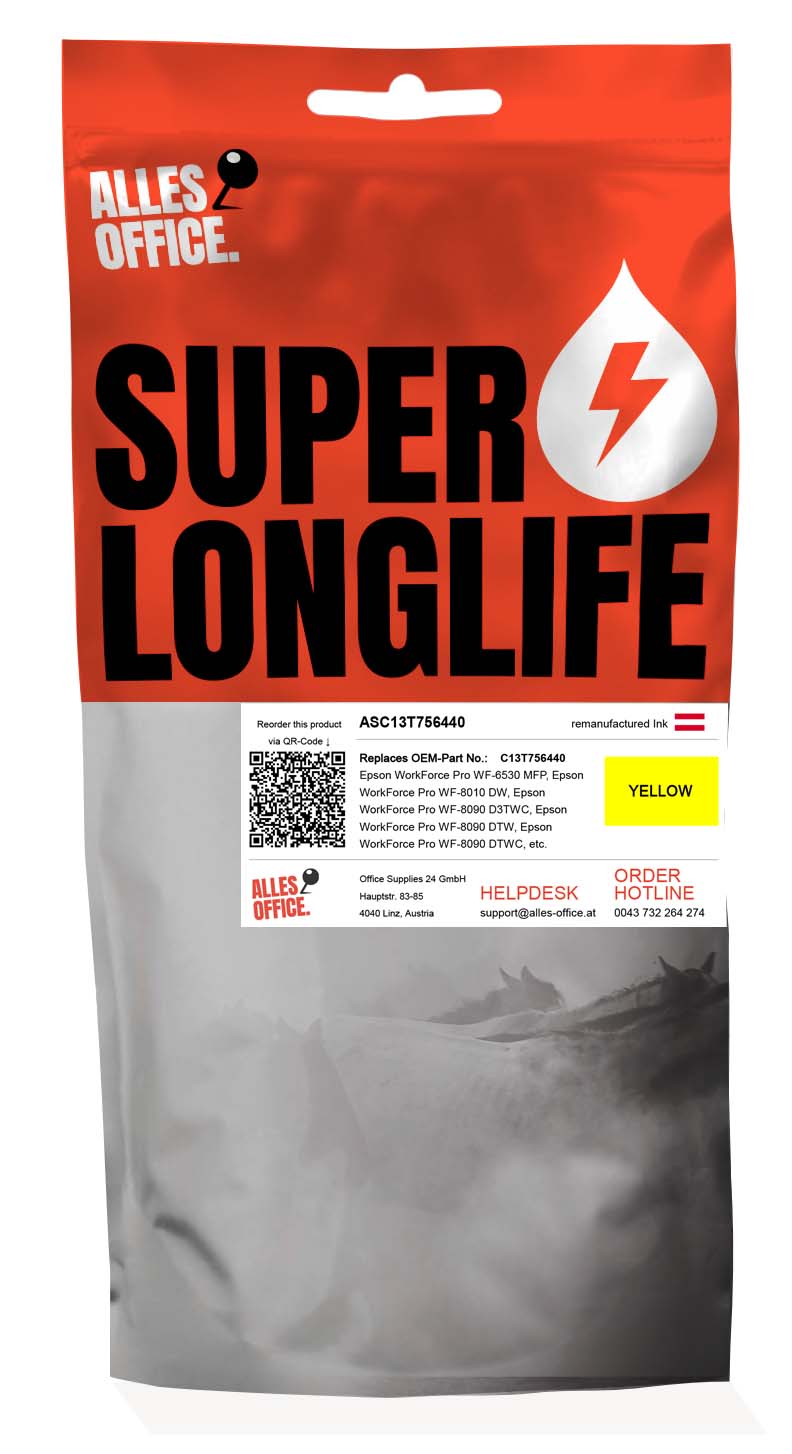 Superlonglife Epson C13T756440 / T7564 Ink žluť