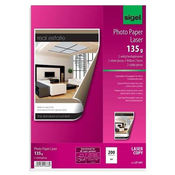 Fotopapír Sigel A4,135g/m2,lesklý,oboustr.,200 l.
