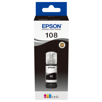 Epson Tintennachfüllfläschchen schwarz (C13T09C14A, 108)