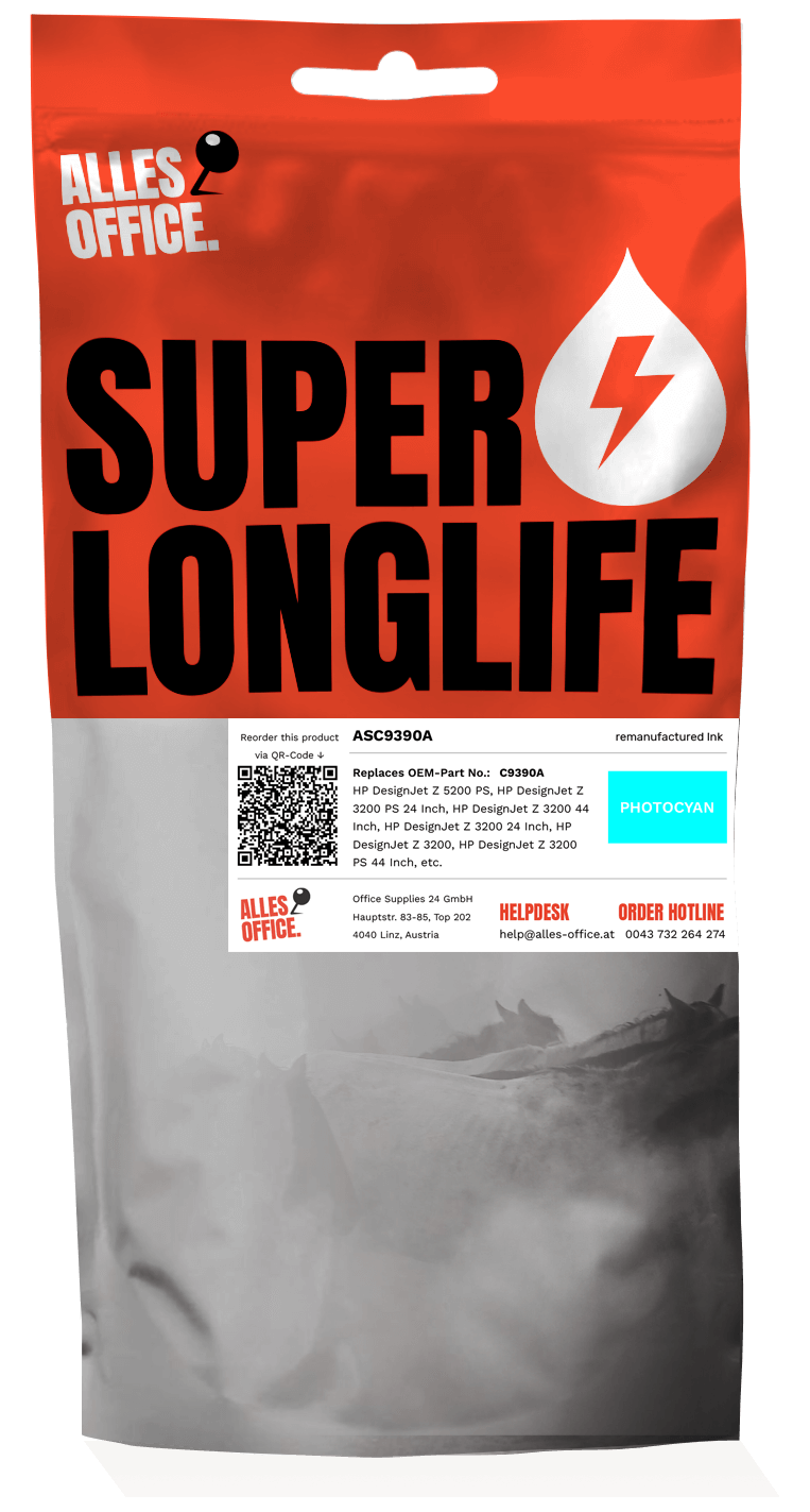 Superlonglife HP C9390A / 70 Ink azurová fotografie