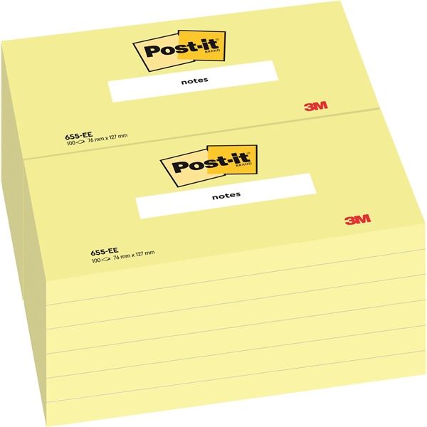 Bloček Post-it, 76 x 127 mm, žlutý
