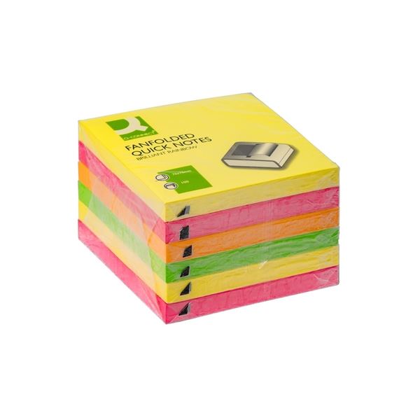 Z-Bloček Q-Connect, 76 x 76 mm, neonový, 6 ks