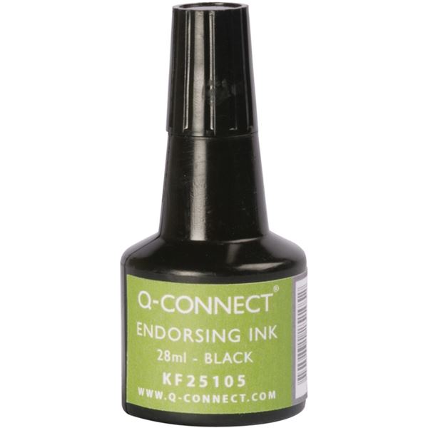 Razítková barva Q-Connect, 28 ml, černá