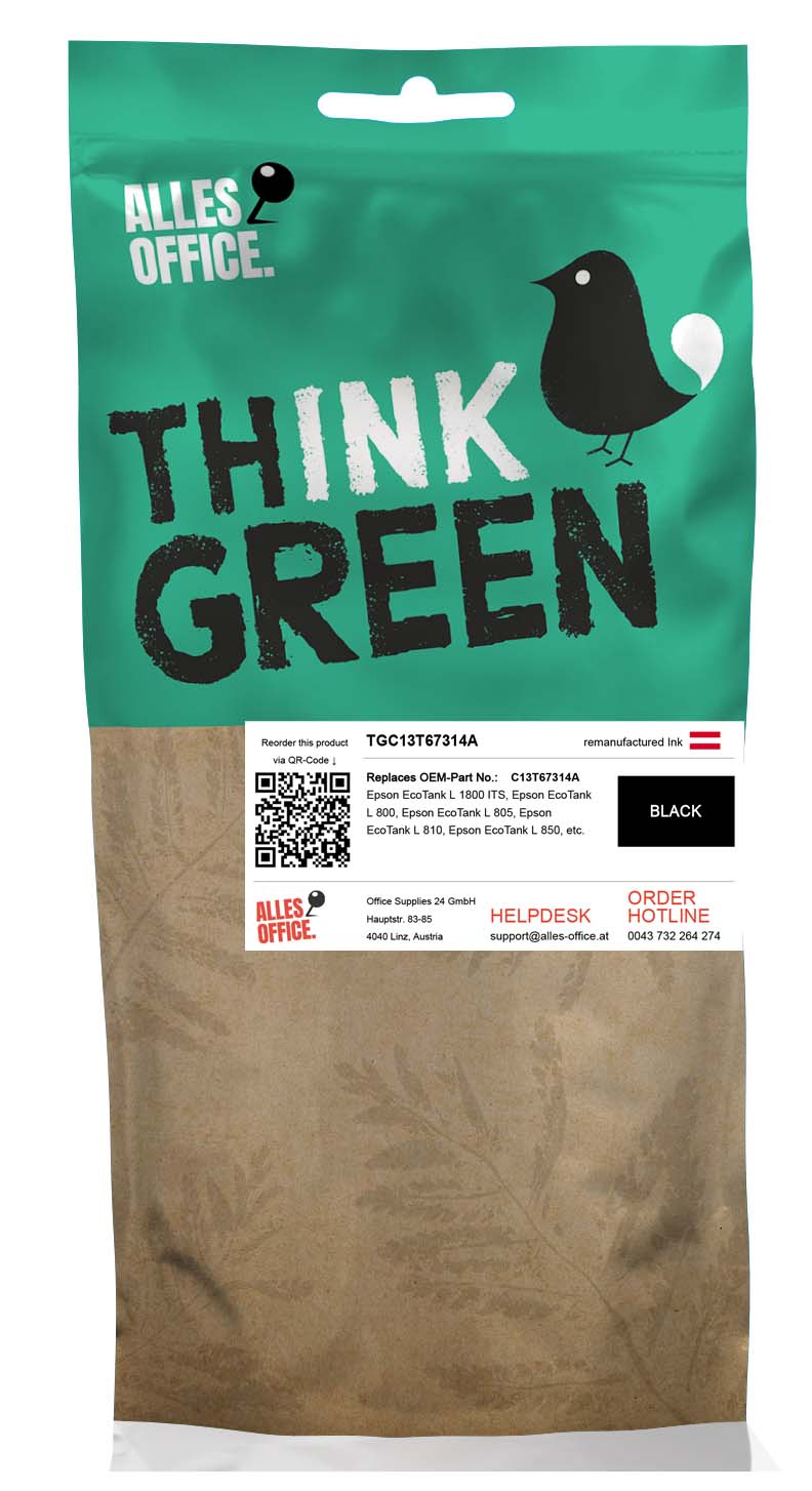 ThinkGreen Epson C13T67314A / T6731 Ink černý