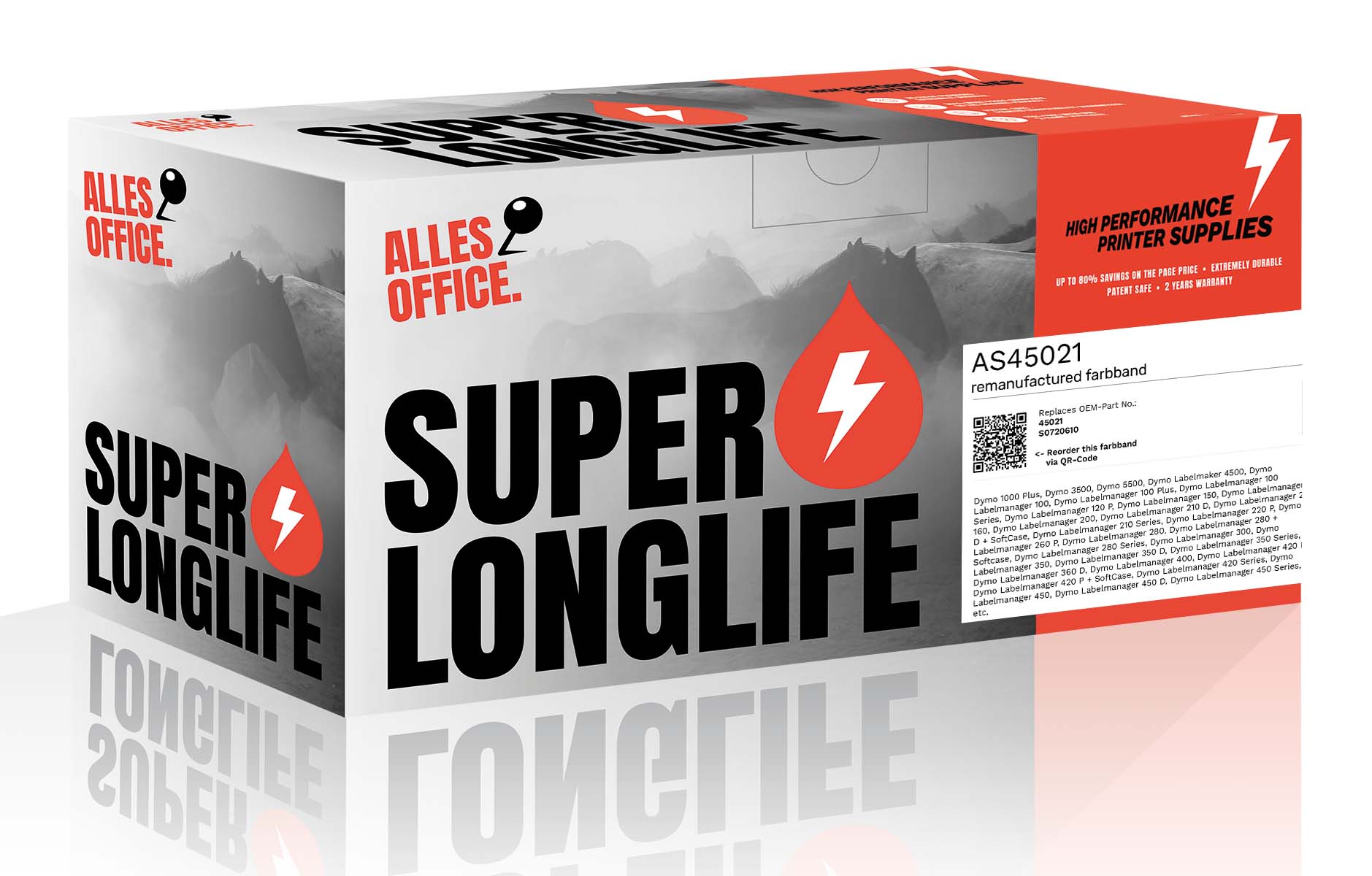 Superlonglife Dymo 45021 / S0720610 Páska černobílé