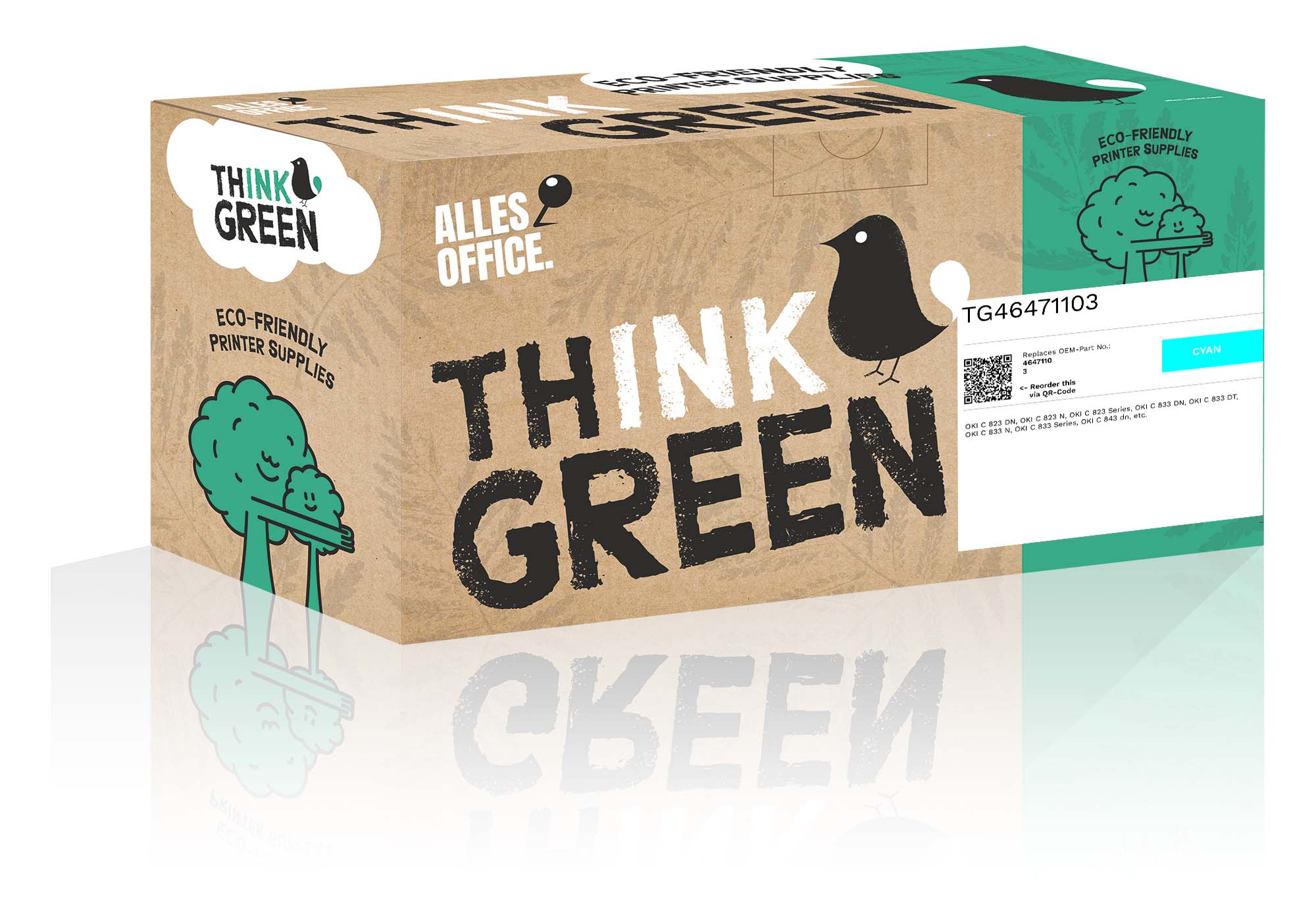 ThinkGreen OKI 46471103 Toner azurová
