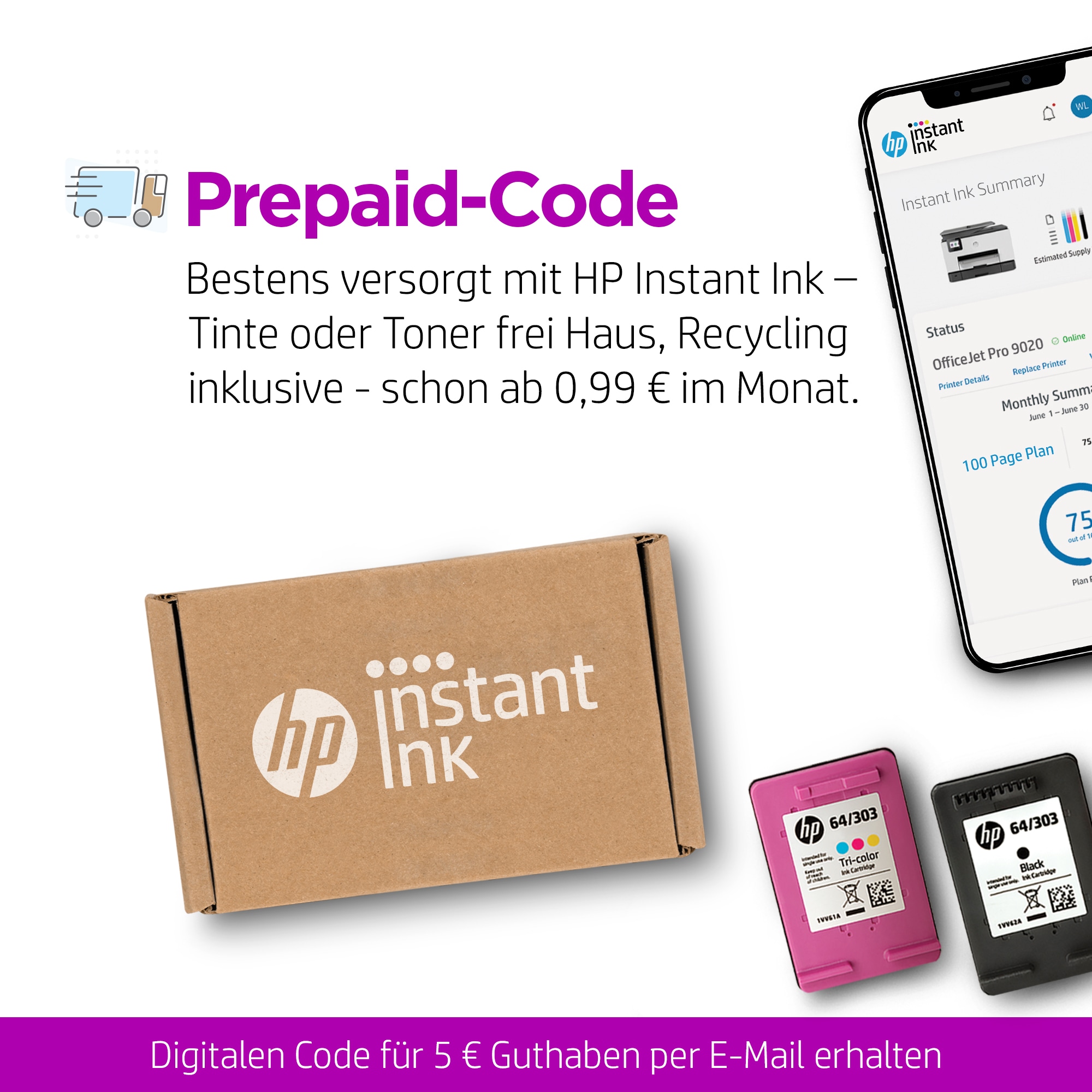 HP DeskJet Plus 4122 Thermal Inkjet A4 4800 x 1200 DPI 8,5 Seiten pro Minute WLAN