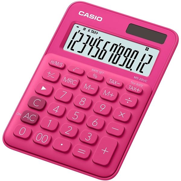 Stolní kalkulačka Casio MS-20UC, tmavě růžová