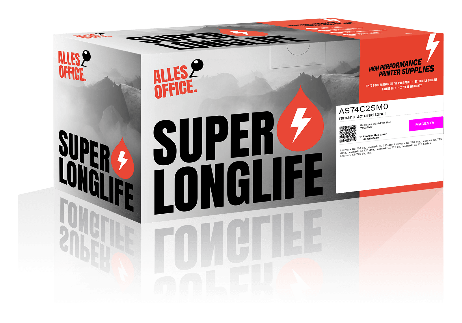 Superlonglife Lexmark 74C2SM0 Toner purpurová