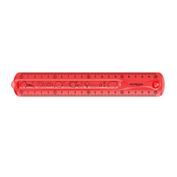 Pravítko KEYROAD Flexi 20 cm, ohebné, červené