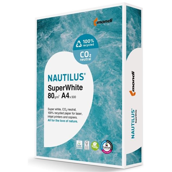 Recykl.papír Nautilus Superwhite, A4, 80 g, 500 l.