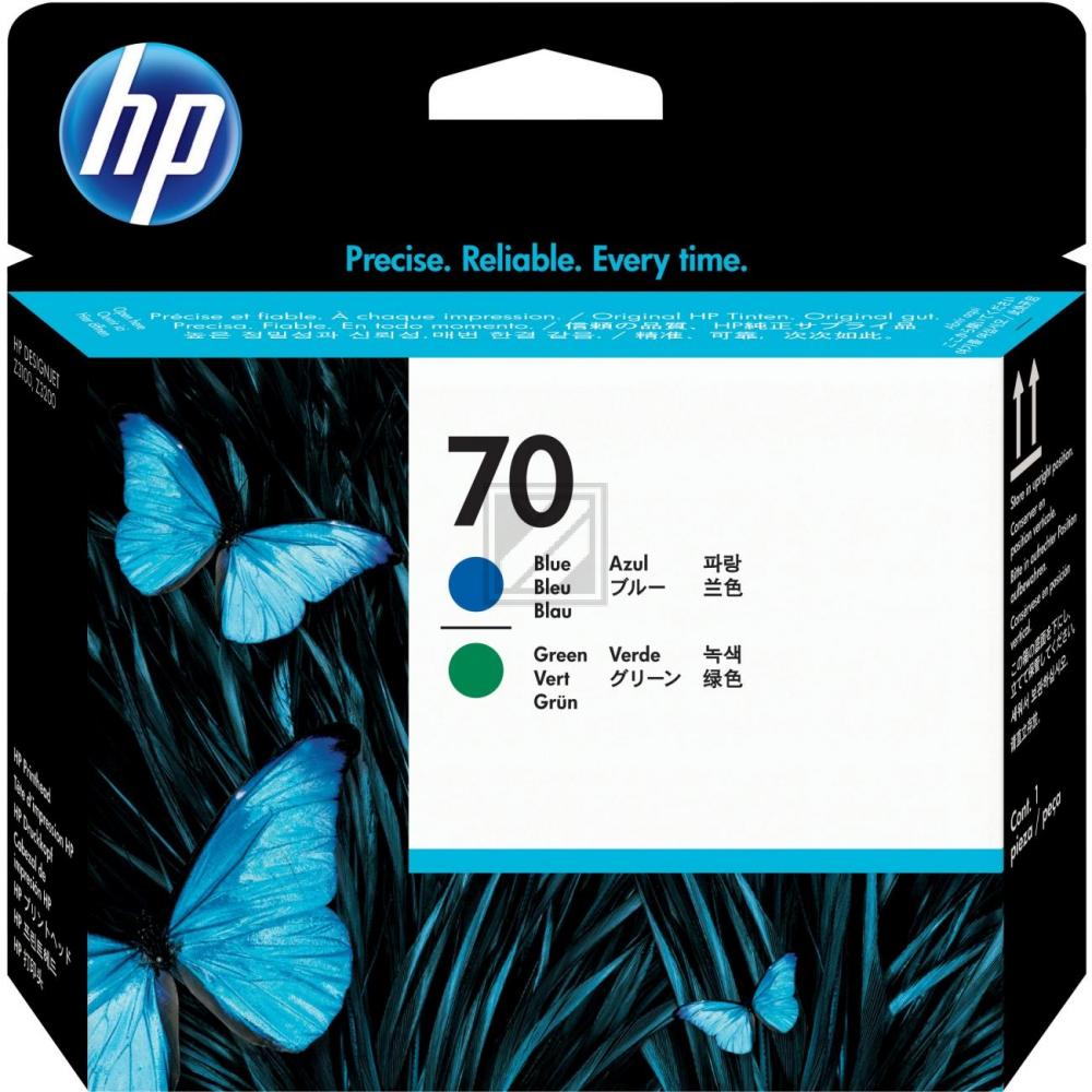 HP Tintendruckkopf blau/grün (C9408A, 70)