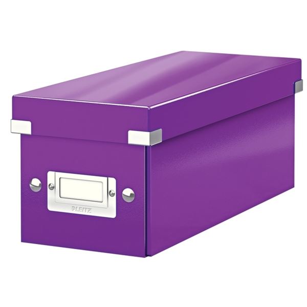 Krabice na CD CLICK-N-STORE, Leitz WOW, purpurová