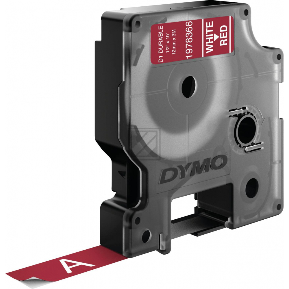 Dymo Schriftbandkassette 12mm weiß/rot (1978366)