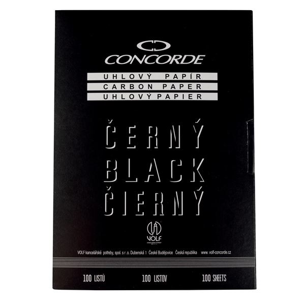 Uhlový papír černý Concorde, 100 listů
