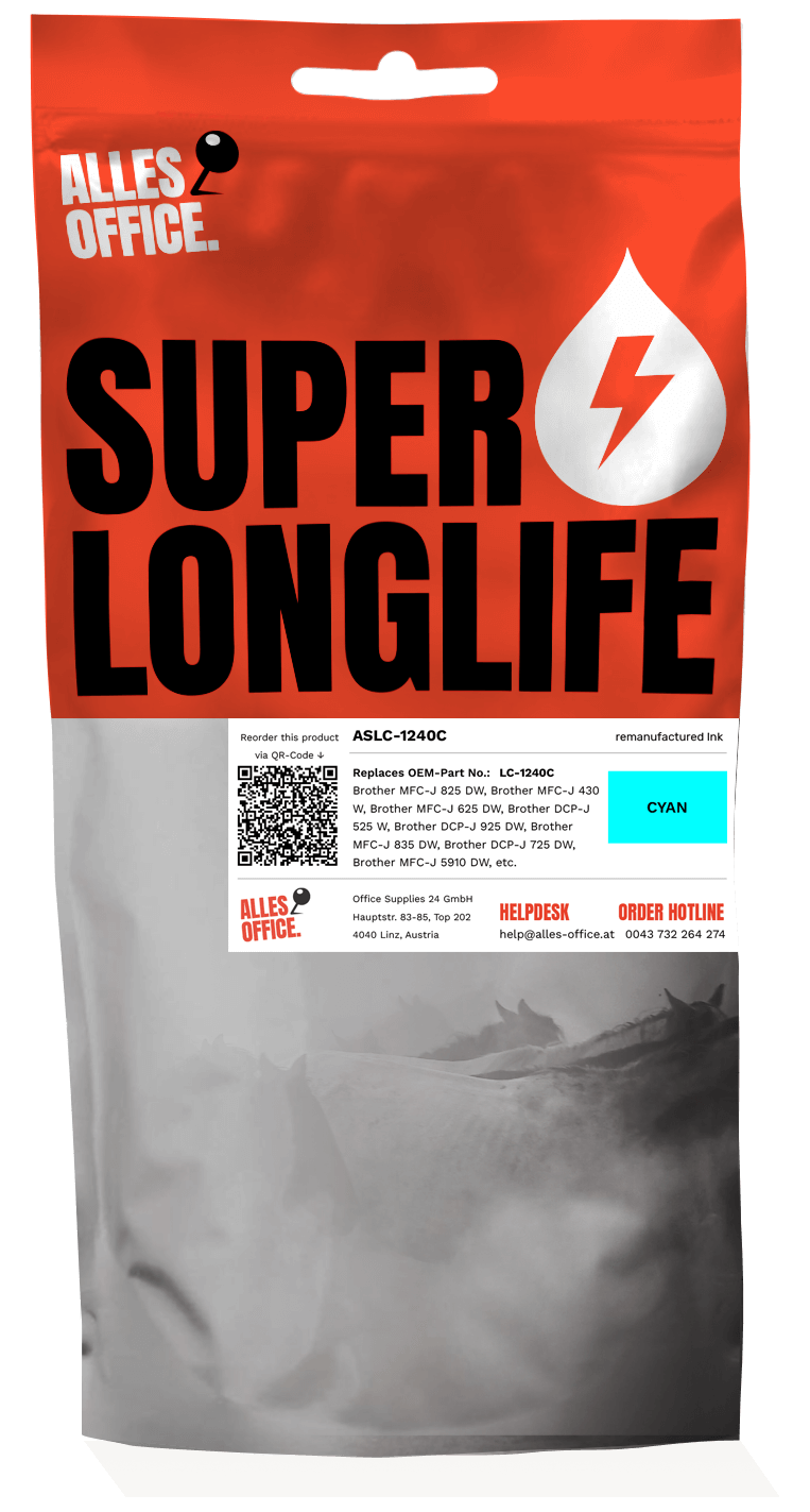 Superlonglife Brother LC-1240C Ink azurová