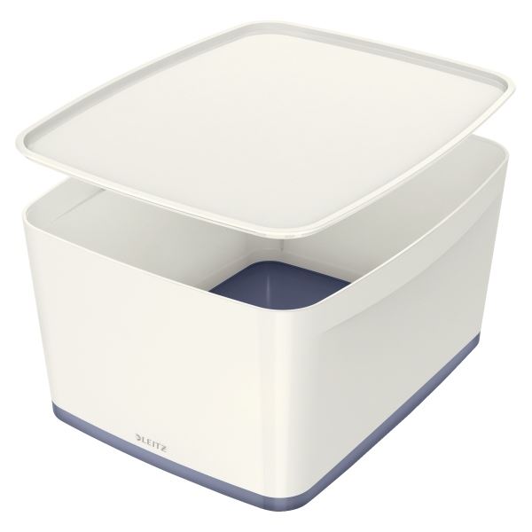 Úložná krabice s víkem Leitz MyBox, L bílá/šedá