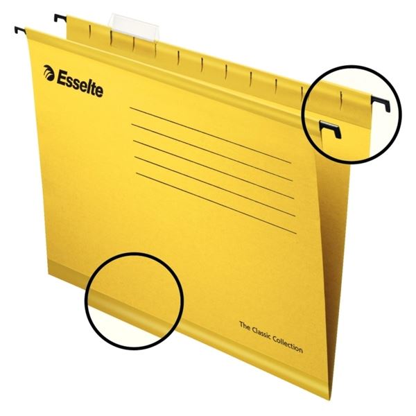 Závěsné papírové desky Esselte Classic žluté