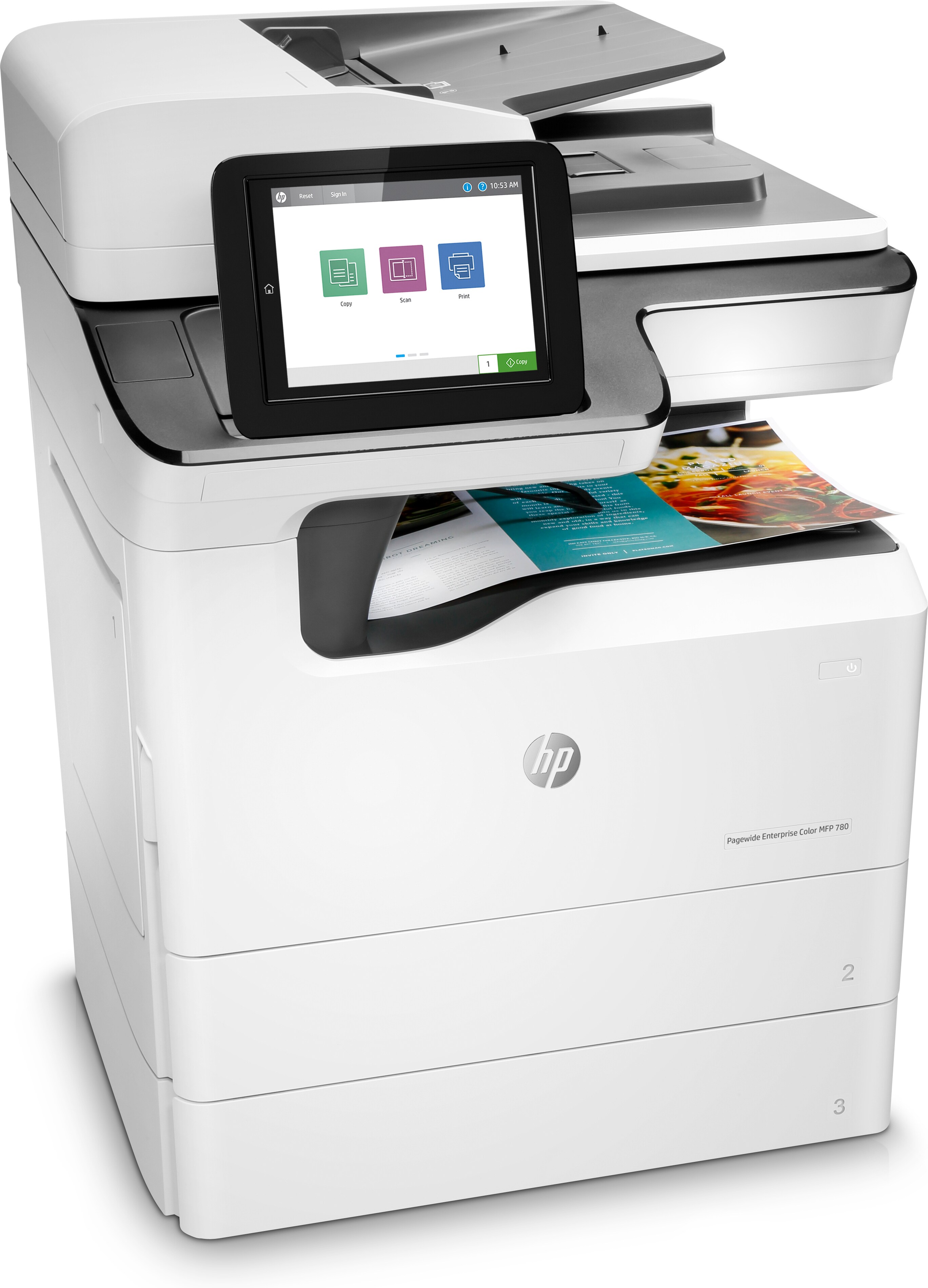 HP PageWide Enterprise Color PageWide Enterprise Colour MFP 780dn - Druck: Bis zu 45 Seiten/Min. in Schwarzweiß und Farbe im Professional-Modus und bis zu 65 Seiten/Min. in Schwarzweiß und Farbe im allgemeinen Büromodus