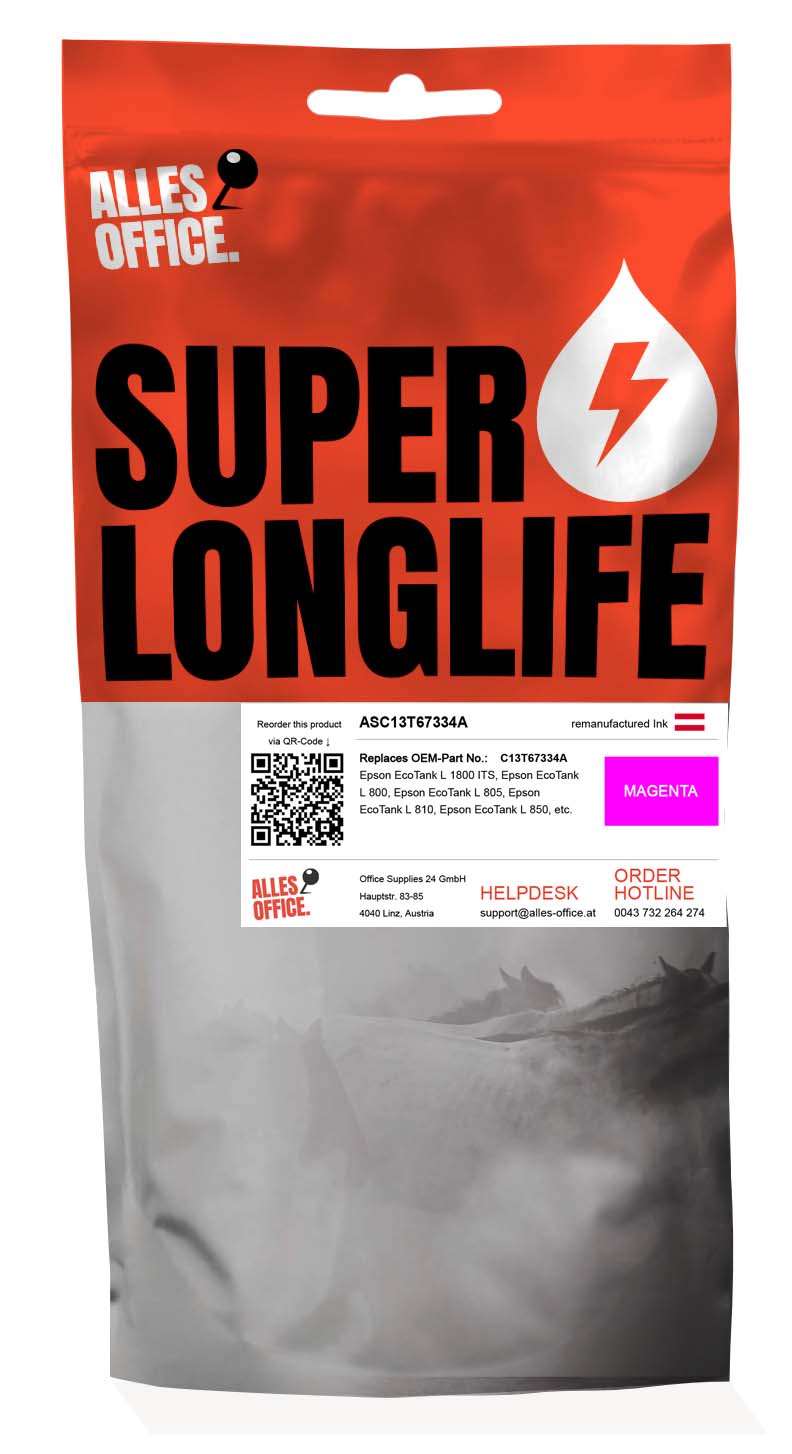 Superlonglife Epson C13T67334A / T6733 Ink purpurová