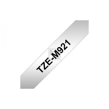 Brother Schriftbandkassette silber matt/schwarz (TZE-M921)