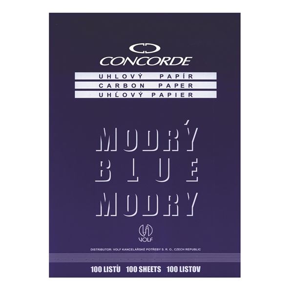 Uhlový papír Concorde, A4, 100 listů, modré