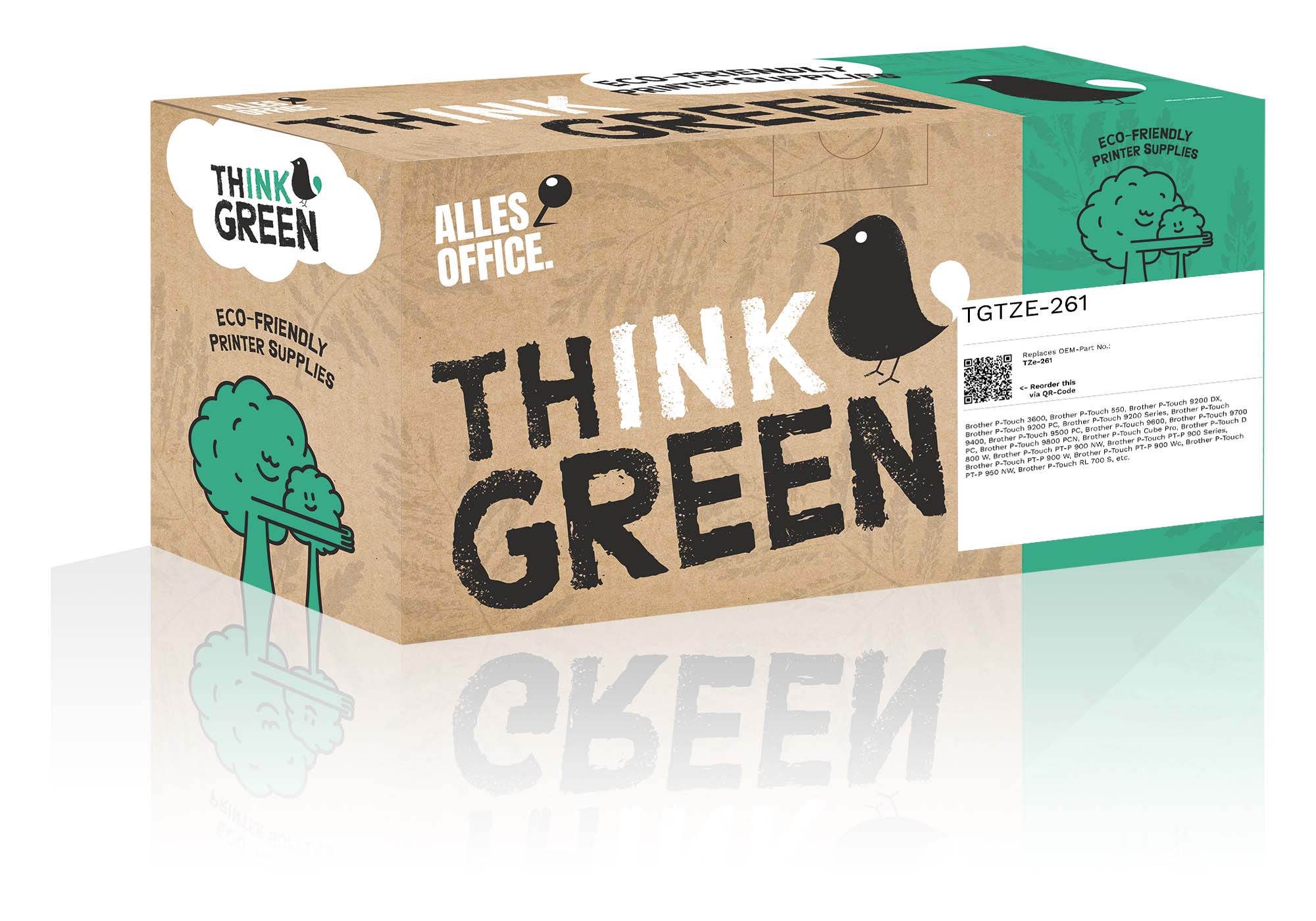 ThinkGreen Brother TZe-261 Páska černobílé