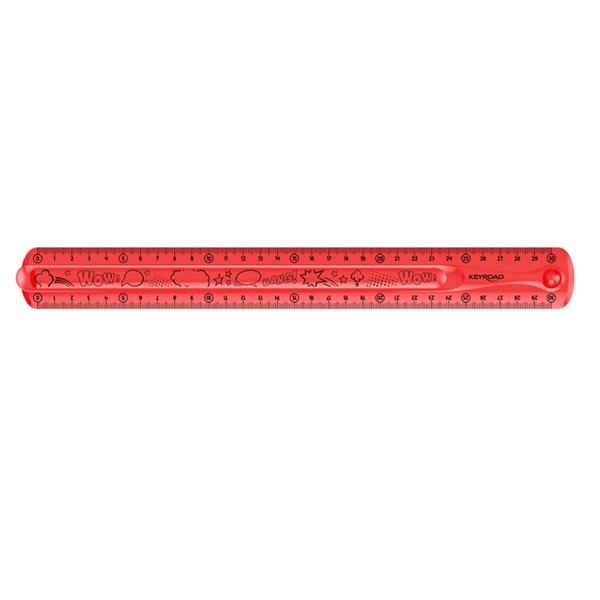 Pravítko KEYROAD Flexi 30 cm, ohebné, červené