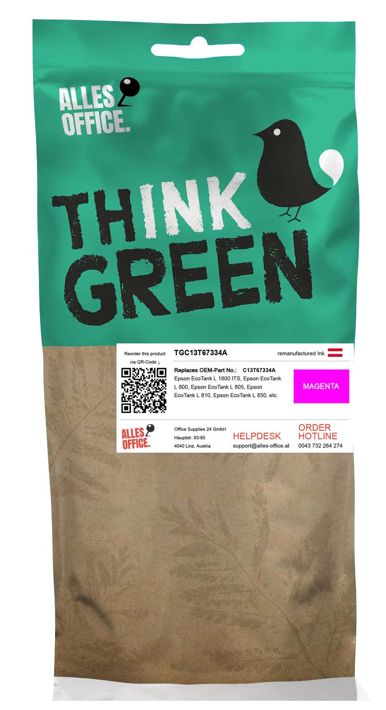 ThinkGreen Epson C13T67334A / T6733 Ink purpurová