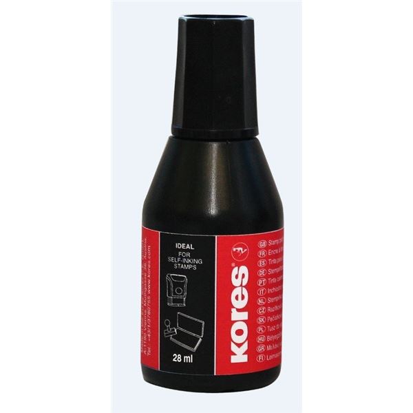 Razítková barva Kores, 28 ml, černá