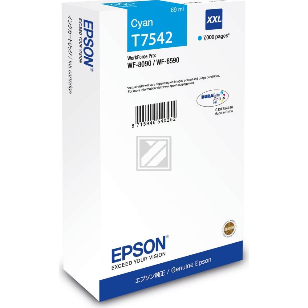 Original Epson C13T754240 / T7542 Tinte cyan