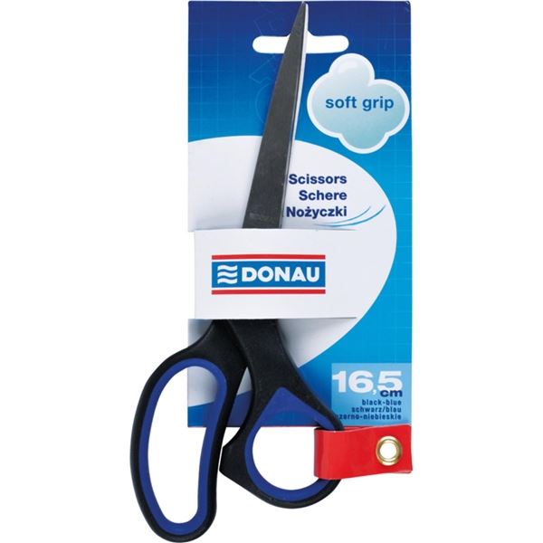 Nůžky Donau Soft grip, 16,5 cm, modré