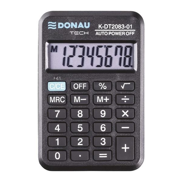 Kapesní kalkulačka DONAU TECH, K-DT2083,8-m,černá