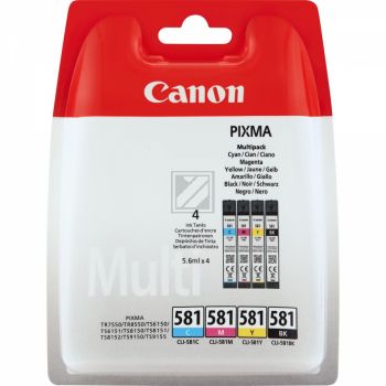 Original Canon 2103C004 / 581 Tinte Schwarz, Cyan, Magenta, Gelb - 4 Stück