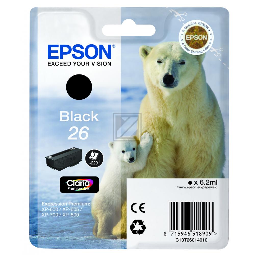 Original Epson C13T26014012 / 26 Tinte schwarz