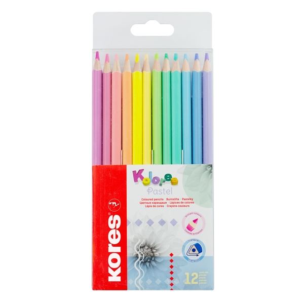 Pastelky Kores Kolores trojhranné, 12 barev