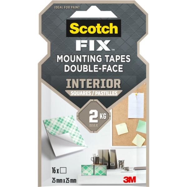 Montážní čtverečky Scotch, oboustranné, 16 ks
