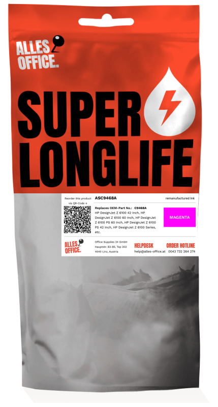 Superlonglife HP C9468A / 91 Ink purpurová