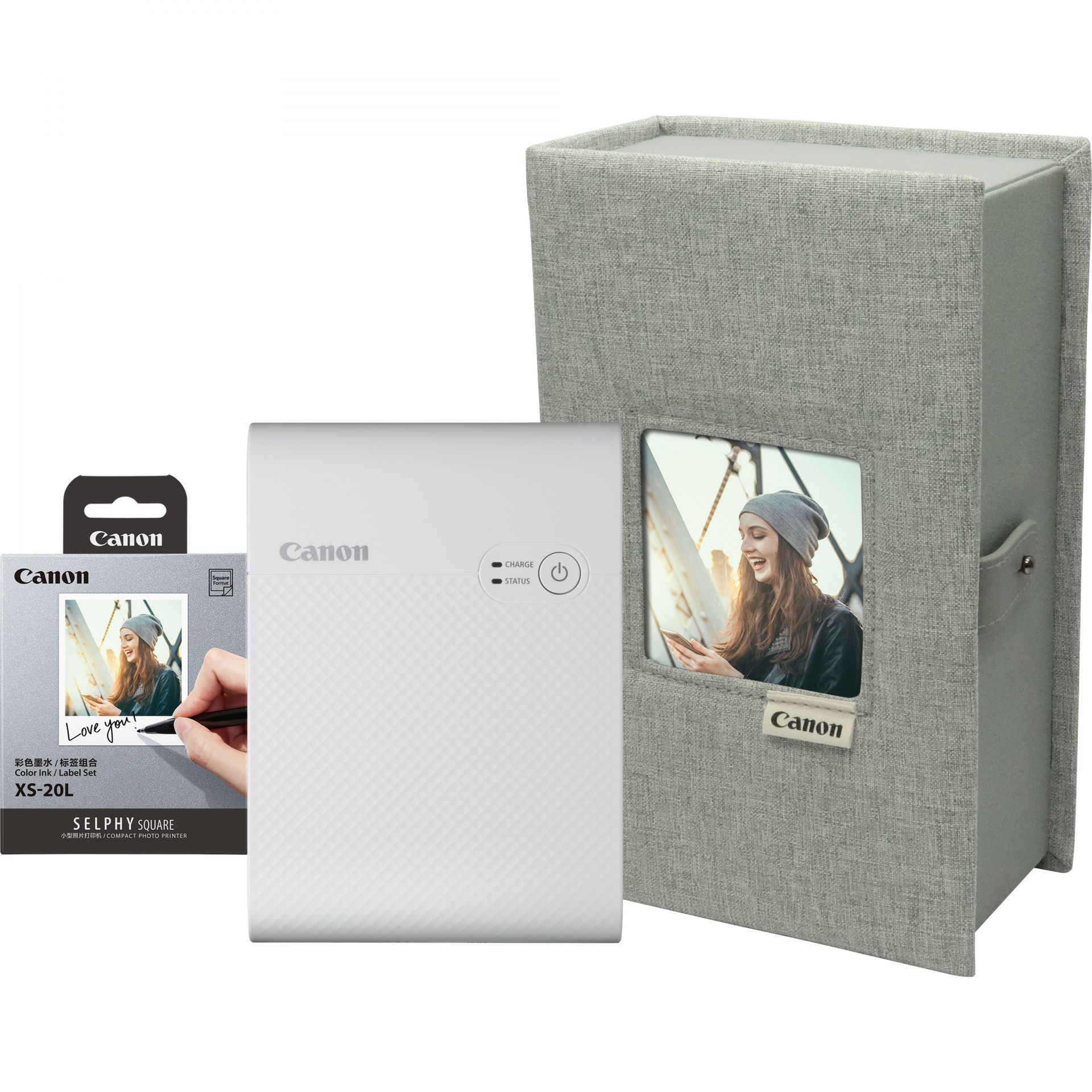 Canon SELPHY Square QX10 Fotodrucker Farbstoffsublimation 287 x 287 DPI WLAN Canon SELPHY SQUARE QX10 mobiler WLAN-Farbfotodrucker, Premium-Kit, Weiß
