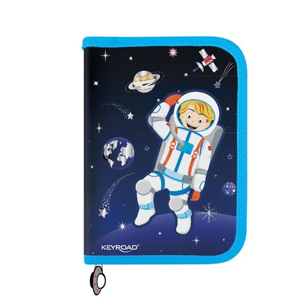 Penál KEYROAD 1 patro, 1 chlopeň, 29 ks, kosmonaut