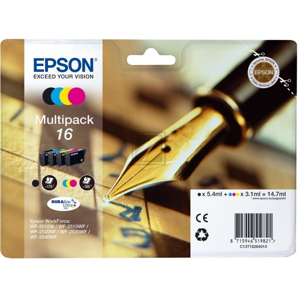 Original Epson C13T16264012 / 16 Tinte schwarz, cyan, magenta, gelb - 4 Stück