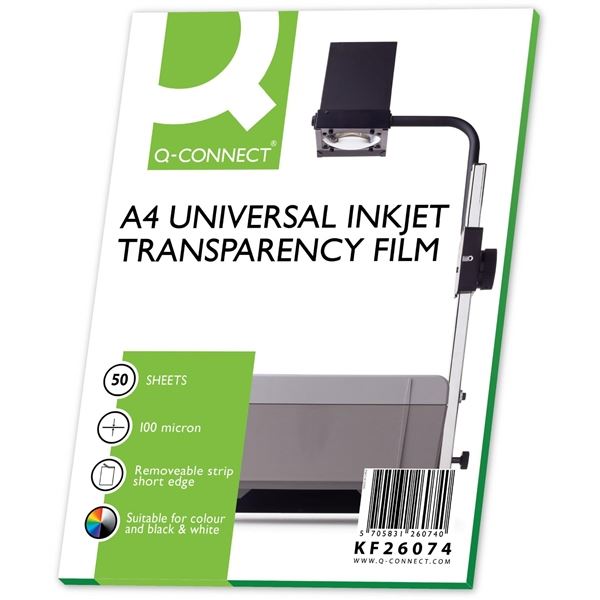 Fólie Q-Connect-A4,100mic,inkoustový tisk,50ks