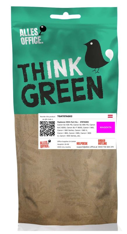 ThinkGreen Canon 4707A002 / BCI-6M Ink purpurová