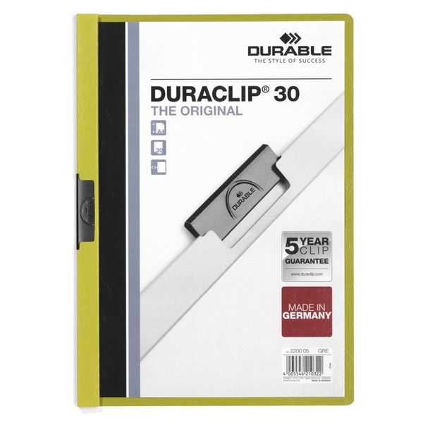 Zaklád.desky s klipem Duraclip A4 30 l.zelené