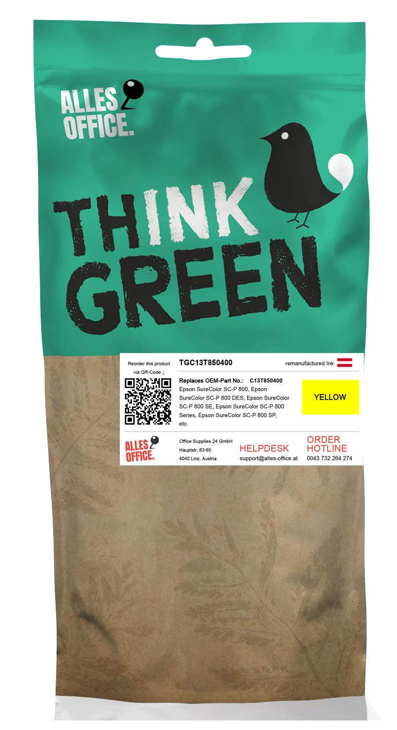 ThinkGreen Epson C13T850400 / T8504 Ink žluť