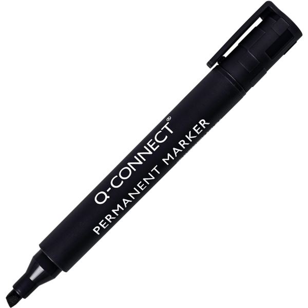 Permanentní popisovač Q-Connect, zkosený, černý