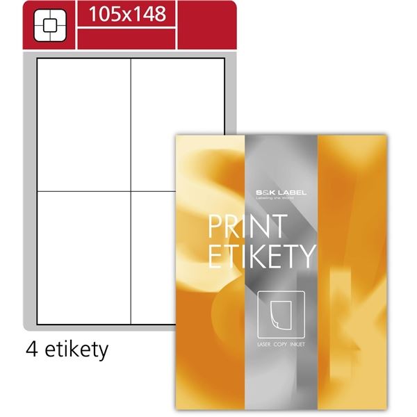 Snímat.etikety S&K Label-bílé, 105x148 mm, 400 ks