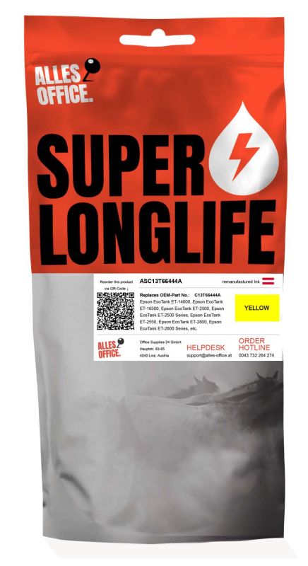 Superlonglife Epson C13T66444A / C13T664440 / T6644 Ink žluť